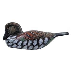 Hand Carved Wooden Duck Figurine 6” Long Mini Duck Decoy Rustic Folk Art Decor